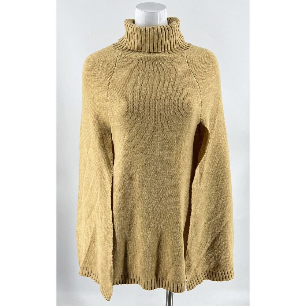Uniq Turtleneck Sweater Size S / M Tan Poncho Style Pullover Womens NEW